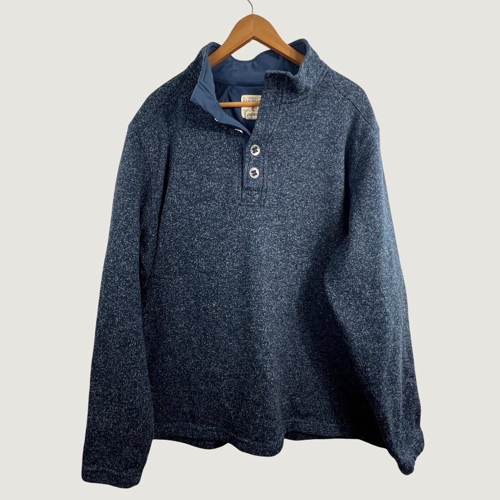 RedHead Pullover 2XL Blue Marl Fleece Quarter Button Outdoor 602RHF19 Mens
